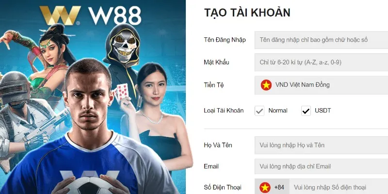 Trở thành hội viên nhà cái WW88 chỉ với vài bước tạo tài khoản